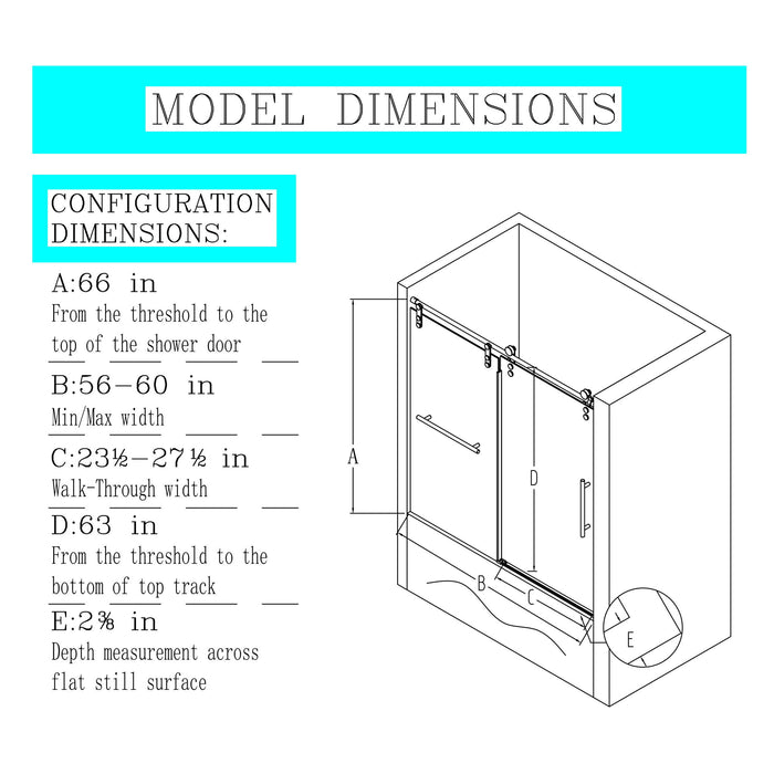 Frameless Single Sliding Shower Doors With Towel Rail & Handle