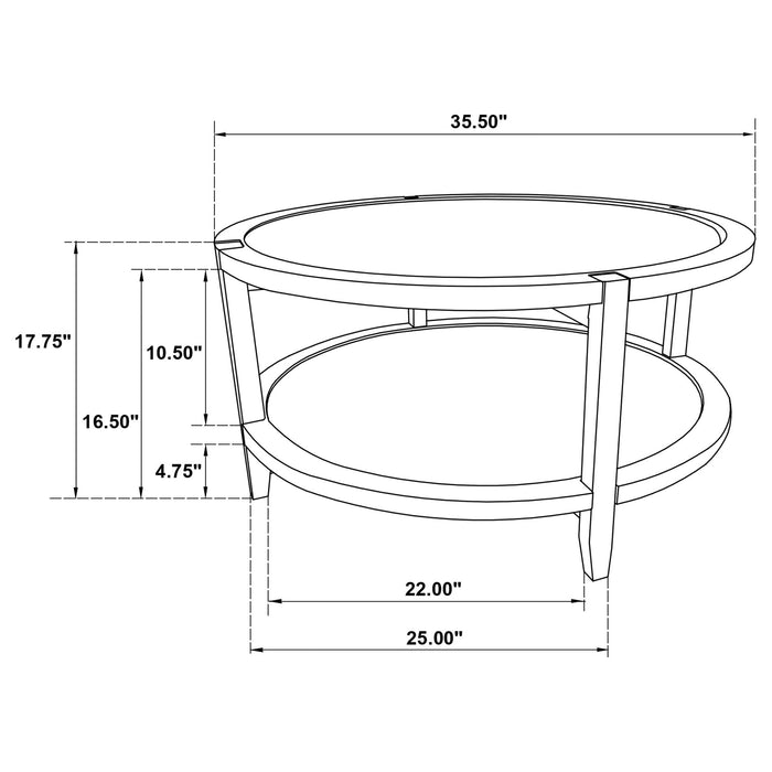 Isbell - Round Table With Storage Shelf