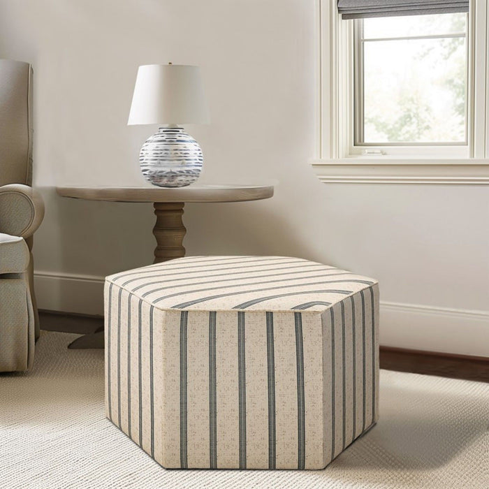 Accent Ottoman Printed Stripe