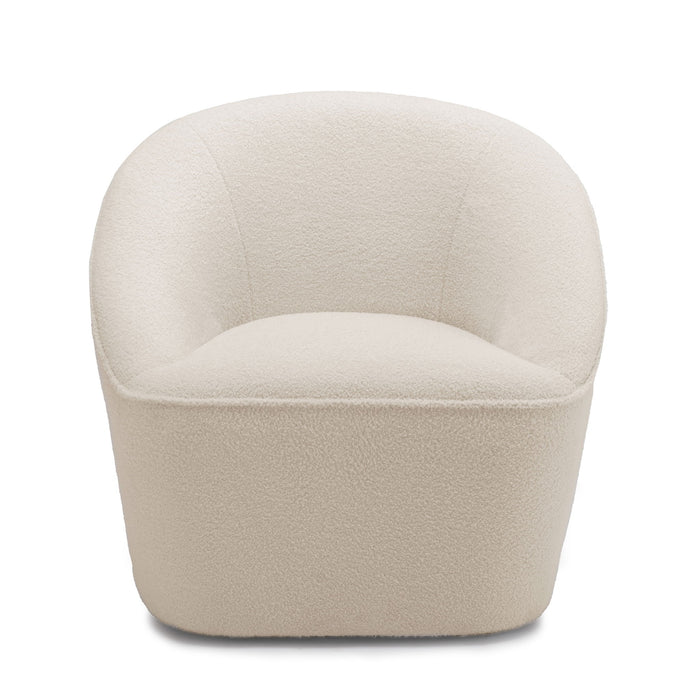Anson - Swivel Chair With Soft Rounded Back - Off White