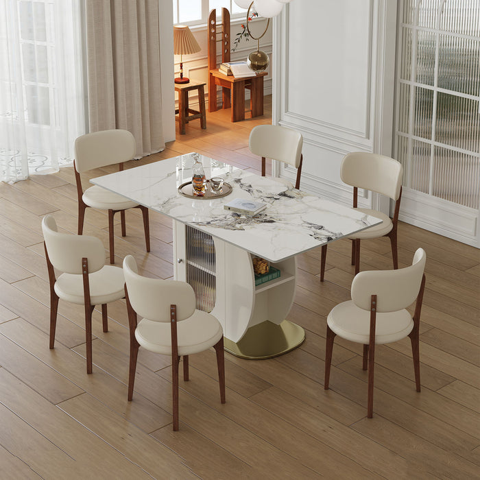 Dining Table Set With Storage, Includes Chairs For Kitchen