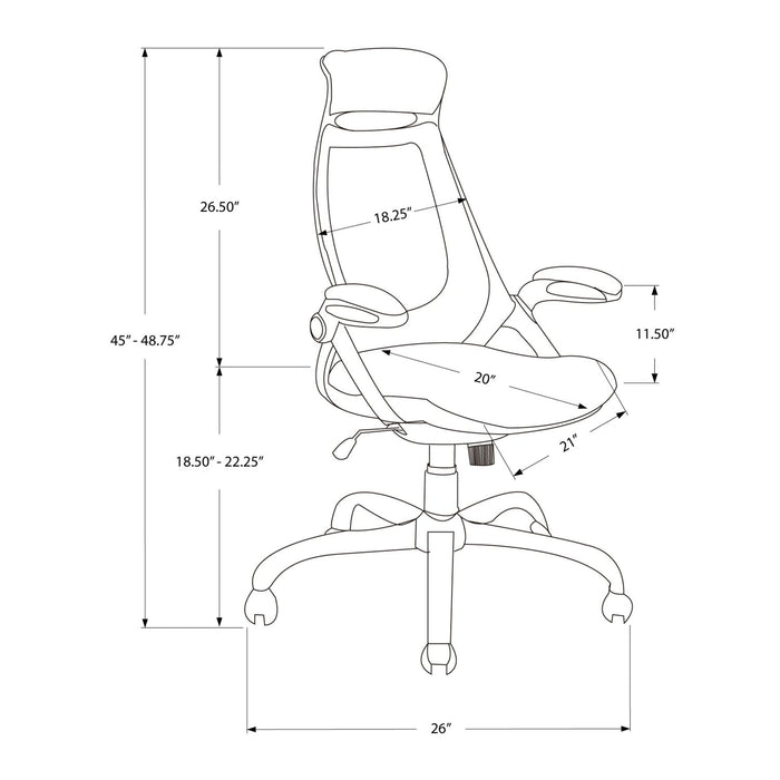 Office Chair, Adjustable Height, Swivel, Ergonomic, Armrests, Contemporary & Modern