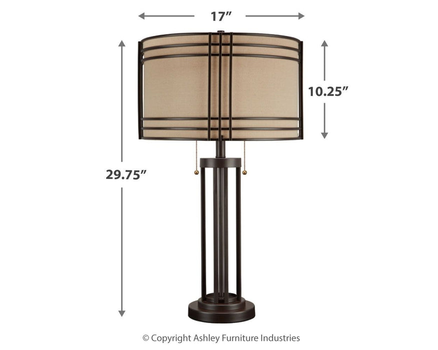 Hanswell - Metal Table Lamp  - Dark Brown