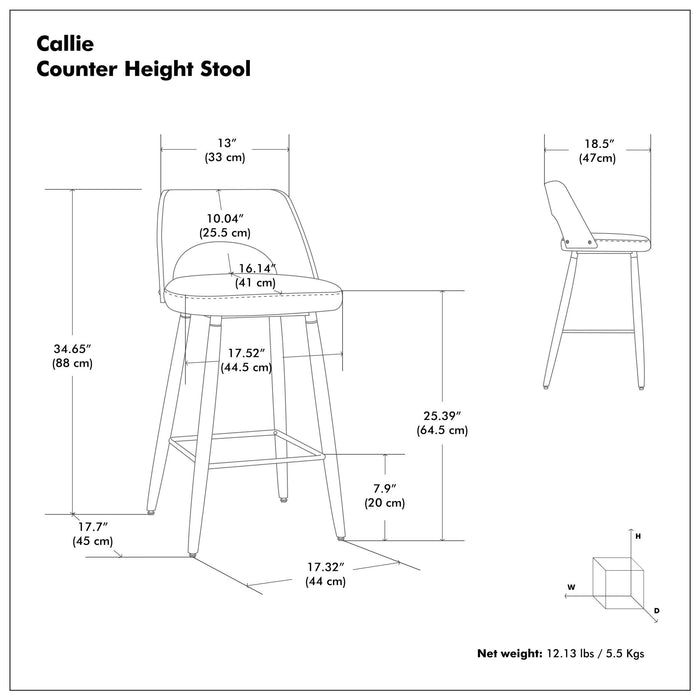Callie - Upholstered Counter Height Stool (Set of 2)