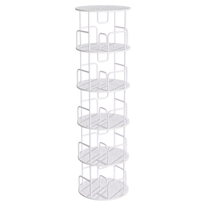 Rotating Bookshelf Tower 5 Tier Spinning 360 Degree Revolving Storage Shelf