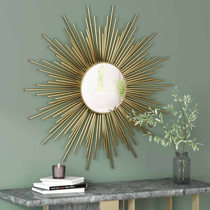 Modern Glam Sunburst Wall Mirror - Gold