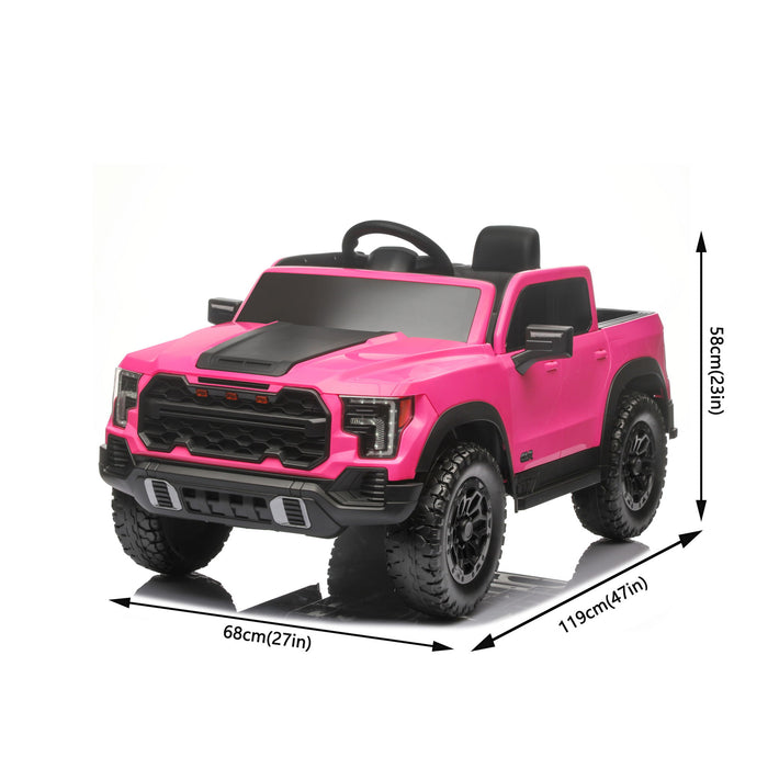 12V Kids Ride On Car With Remote Control, 4 Wheel Shock Absorption, Multifunctional Music Player Perfect Gift For Toddlers - Pink