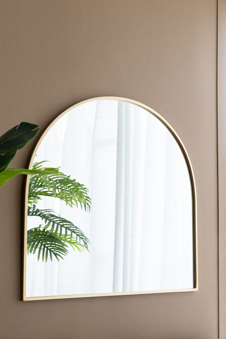 Arched Mirror With Metal Frame, Wall Mirror For Living Room Bedroom Entryway