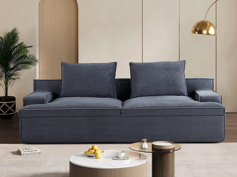 Nimbus - Oversized Full Foam 4 Seater Couch For Living Room Upholstered In Soft Corduroy, Wide Armrests