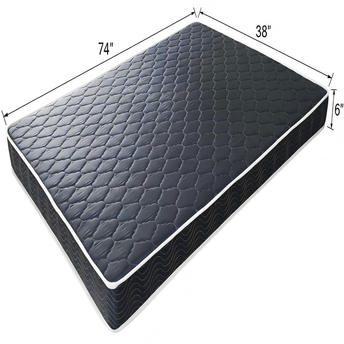 6" Waterproof Foam Mattress - Black / Blue - Twin