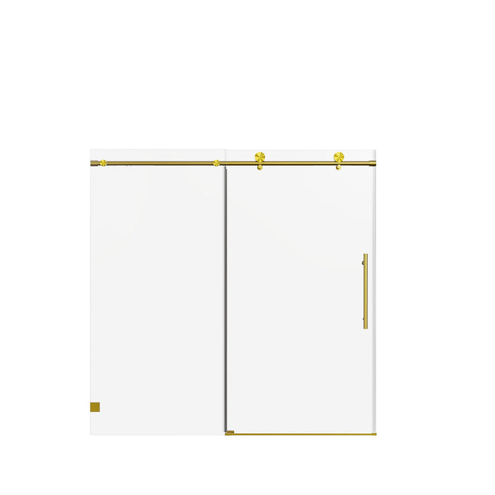Frameless Single Sliding Soft Close Shower Doors, 5/16" Sgcc Tempered Glass