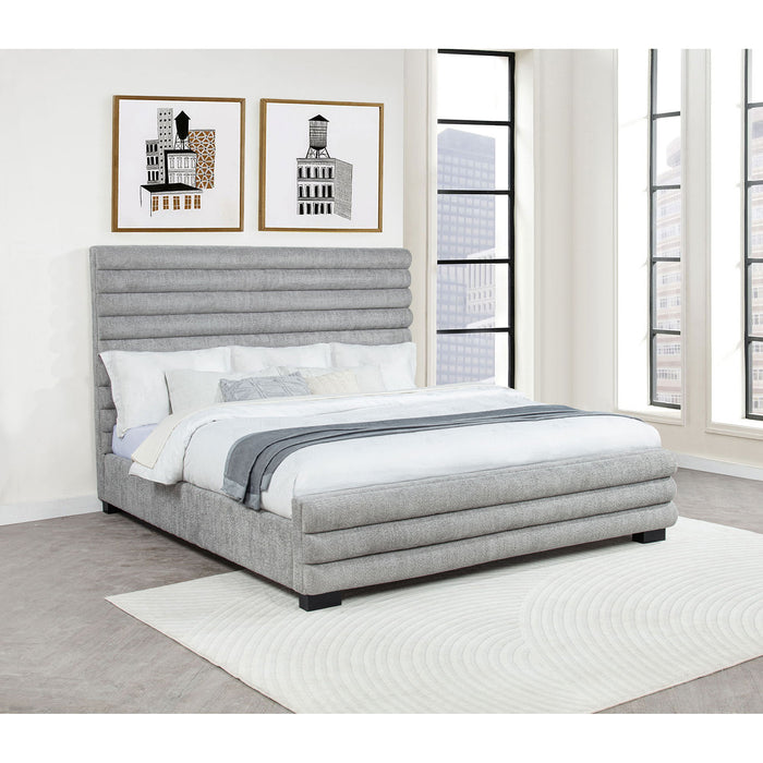 Fandango - Eastern Bed With Rolled Tufting - Gray