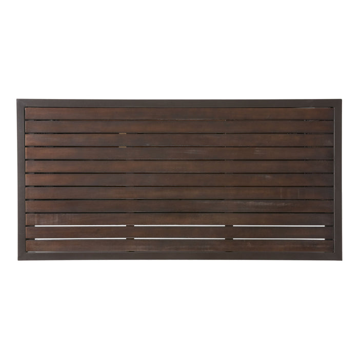 Bar Table With Slat Panel Design - Dark Brown