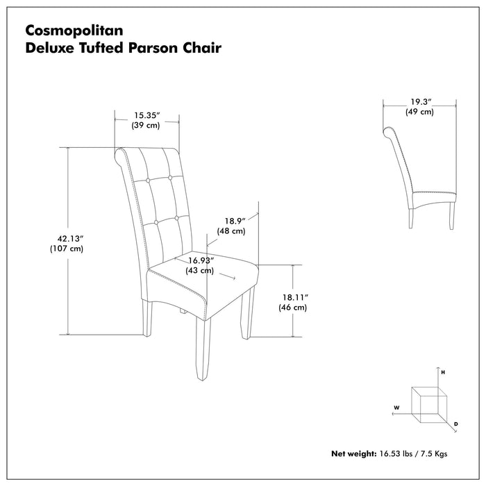 Cosmopolitan - Deluxe Tufted Parson Upholstered Chair (Set of 2)