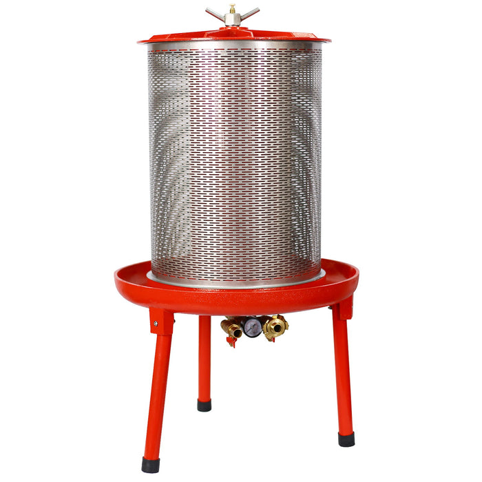 Hydraulic Fruit Wine Apple Press 5.3 Gallon / 20L For Wine Cider Making - Red