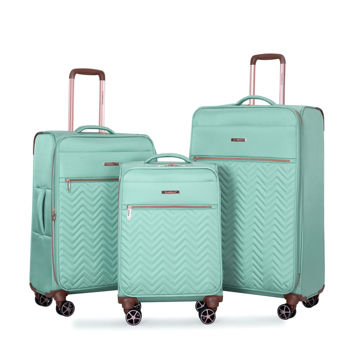 4 Piece Set, Softshell Suitcase Spinner Wheels Terylene Luggage Sets