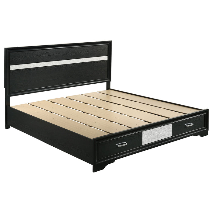 Eastern - King Storage Platform Bed 2 Drawer - Black