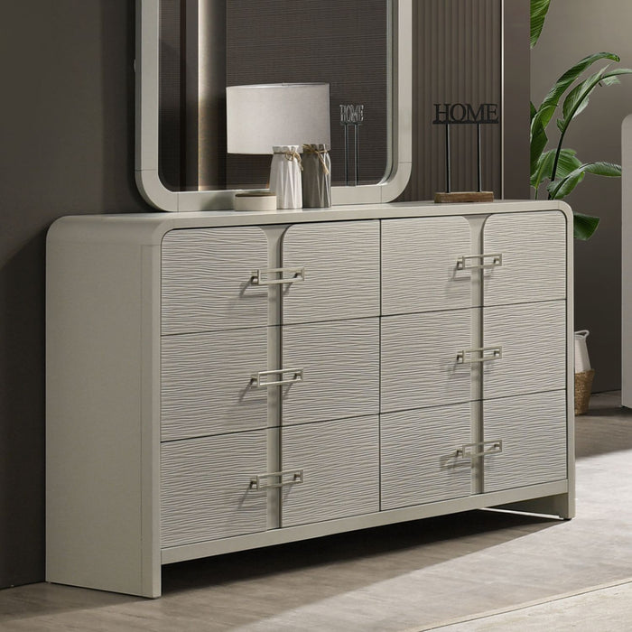 Aria - 6 Drawer Dresser - Beige
