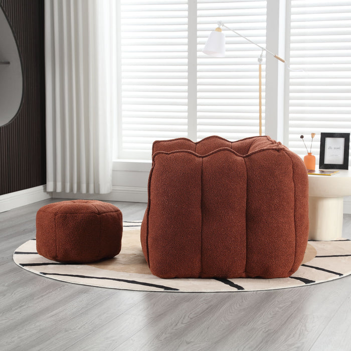 Soft Chenille Bean Bag Chair With High Resilient Foam