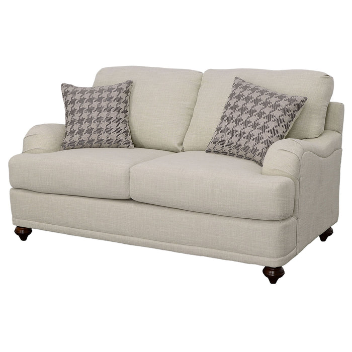Brewster - Upholstered Loveseat With English Arms - Light Gray