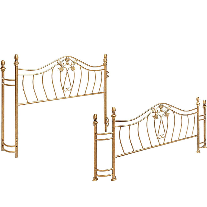Queen Bed Headboard And Footboard - Gold