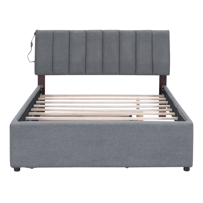 Upholstered Platform Bed With Trundle