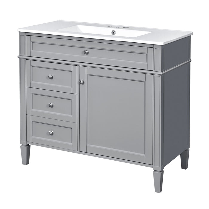 Bathroom Vanity With Top Sink, 2 Drawers And Tip Out Drawer