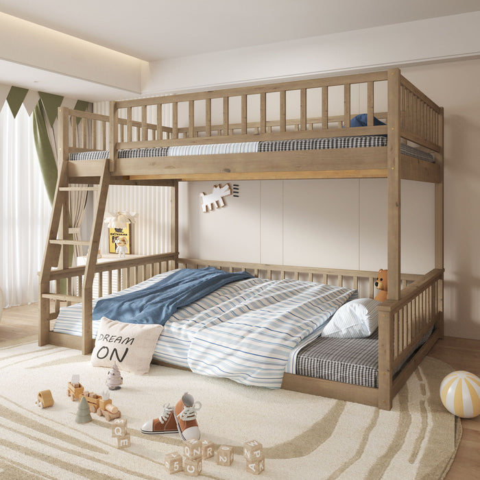 Bunk Bed With Ladder And Guardrails