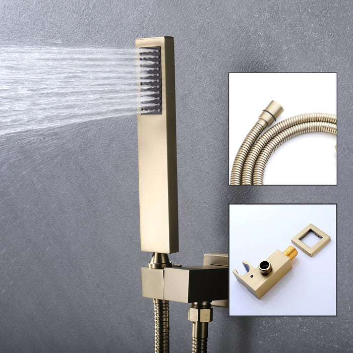 Wall Mount Shower System With High Pressure 10" Shower Head And Handheld