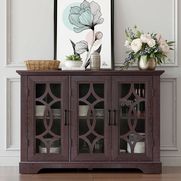 Spacious Sideboard With 3 Doors - Ox Blood Red