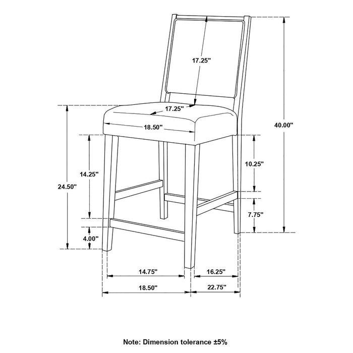 Counter Stools With Footrest (Set of 2) - Gray