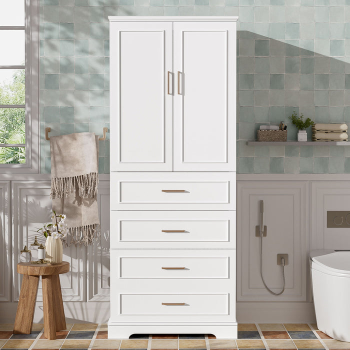 Freestanding Bathroom Cabinet With 3 Drawers, Adjustable Shelf, Soft Close Doors