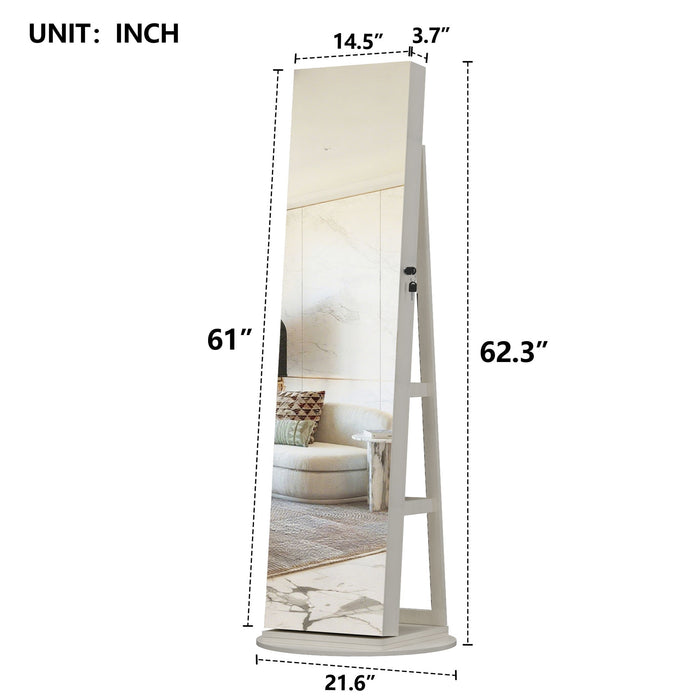 Swivel Jewelry Cabinet With Full Length Mirror
