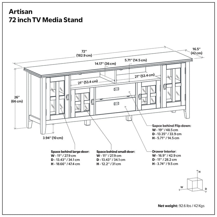 Artisan - TV Media Stand - Russet Brown