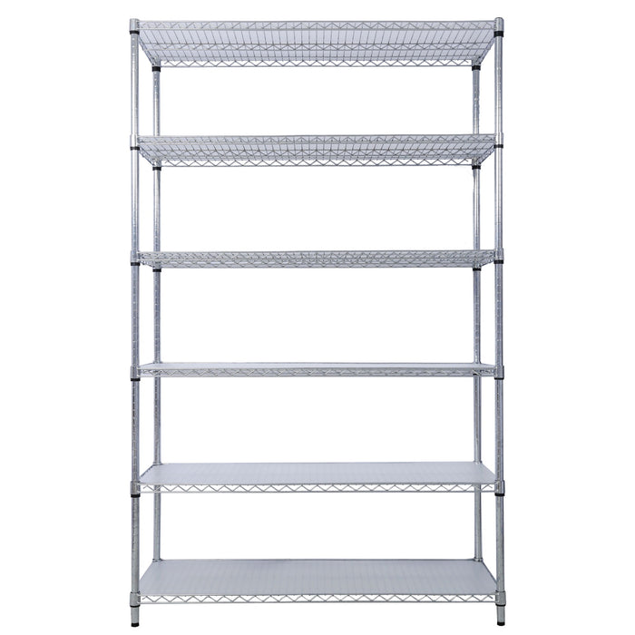 6 Tier 6000Lbs Capacity Nsf Metal Shelf Wire Shelving Unit, Heavy Duty Adjustable Storage Rack With Wheels & Shelf Liners For Commercial Grade Utility Steel Storage Rack