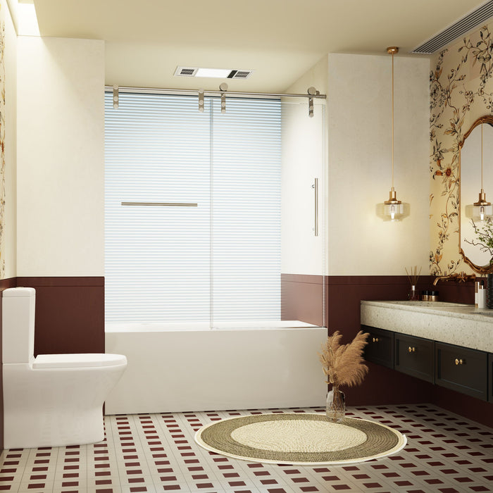 Frameless Single Sliding Shower Doors With Towel Rail & Handle