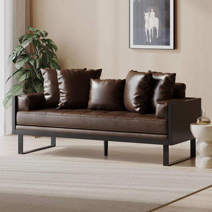 Contemporary Oversized Loveseat With Accent Pillow