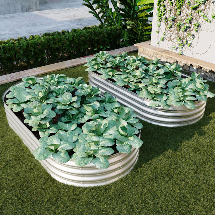 Heavy Duty Galvanized Raised Garden Bed Kit For Vegetables, Flowers & Herbs