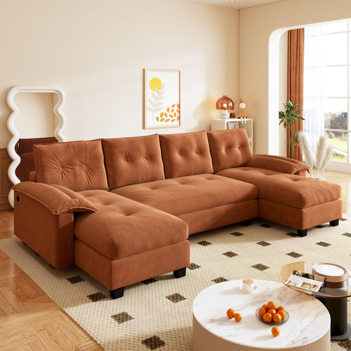 U-Shaped Sleeper Sofa With Pull Out Bed