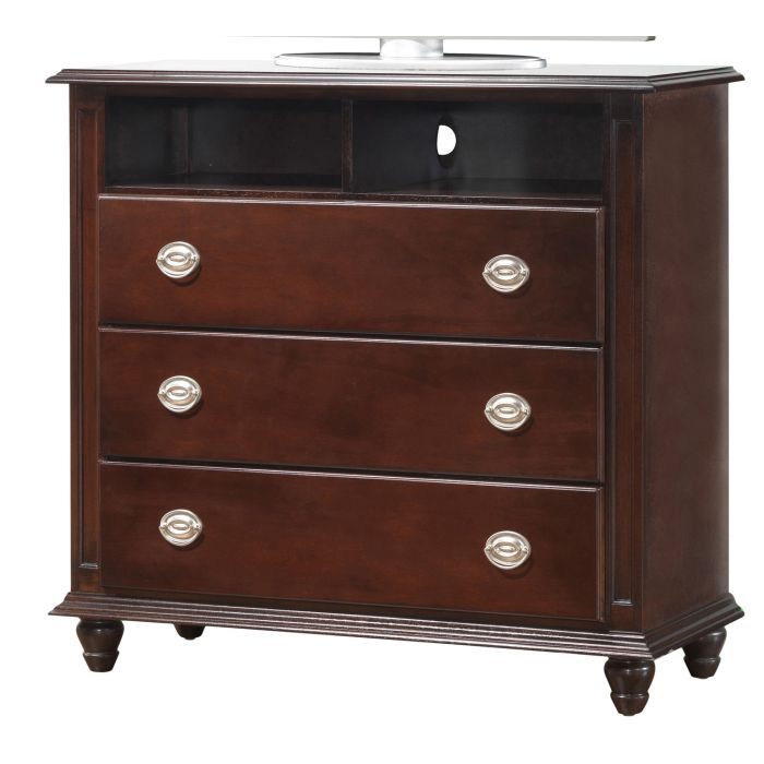 Media Storage Chest Elegant - Cappuccino