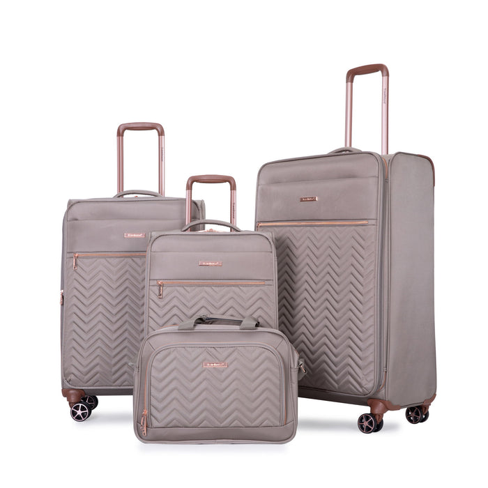 4 Piece Set, Softshell Suitcase Spinner Wheels Terylene Luggage Sets