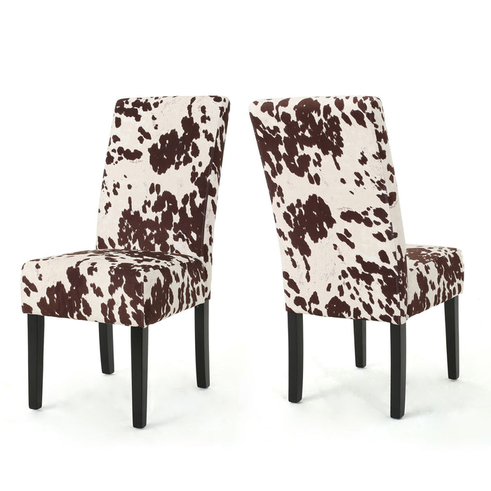 Contemporary Dining Chair With Rubberwood Legs (Set of 2)