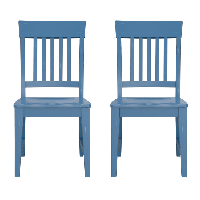 Haidel - Slat Back Dining Chairs (Set of 2) - Blue