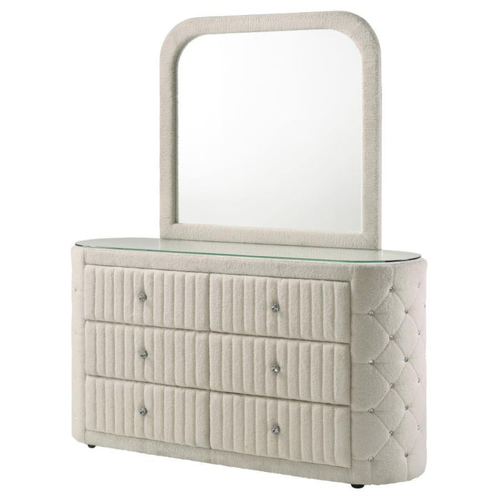 Sonya - 6-Drawer Upholstered Bedroom Dresser