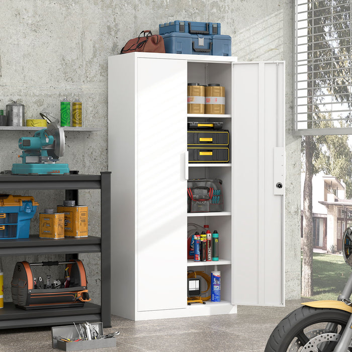 2 Door File Cabinet With Lock, 4 Adjustable Shelves, Heavy-Duty