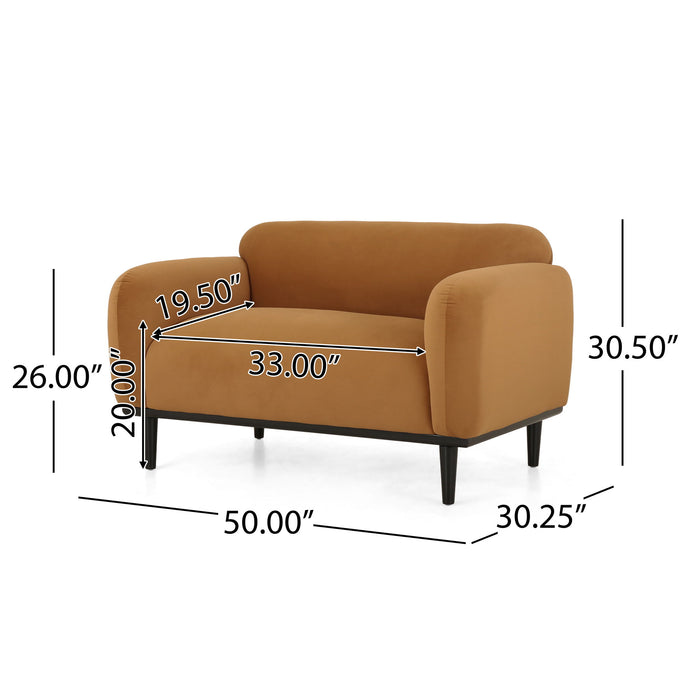 Sway - Upholstered Loveseat With Wood Legs And Round Arms