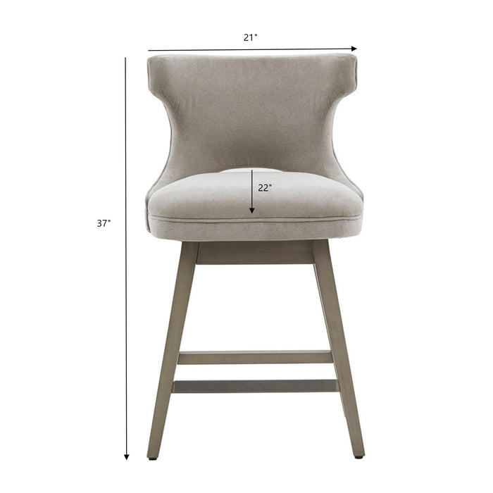 360 Degree Swivel Counter Stool With Silver Detailing