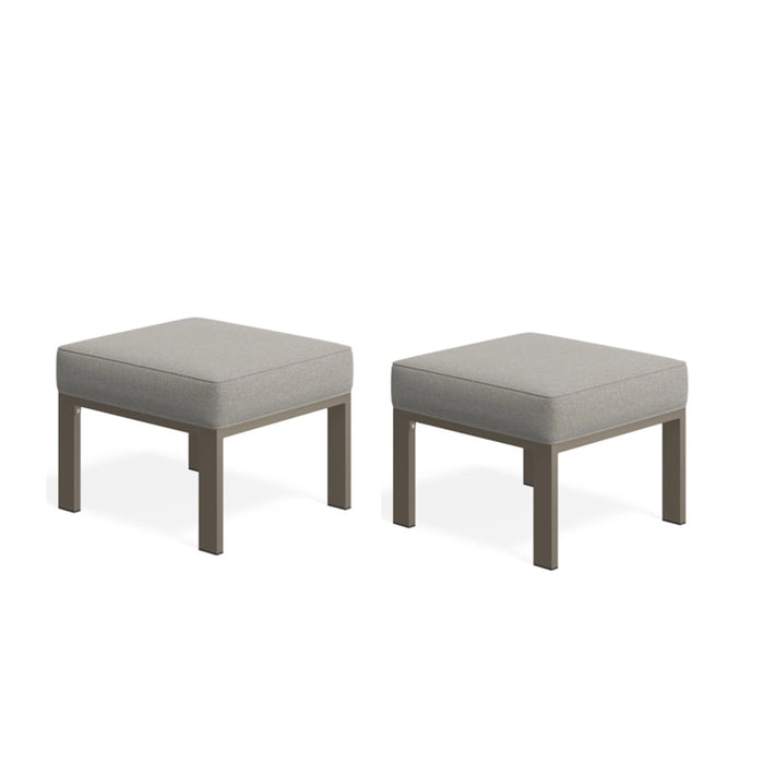 All-Weather Patio Ottomans With Thick Cushions (Set of 2)