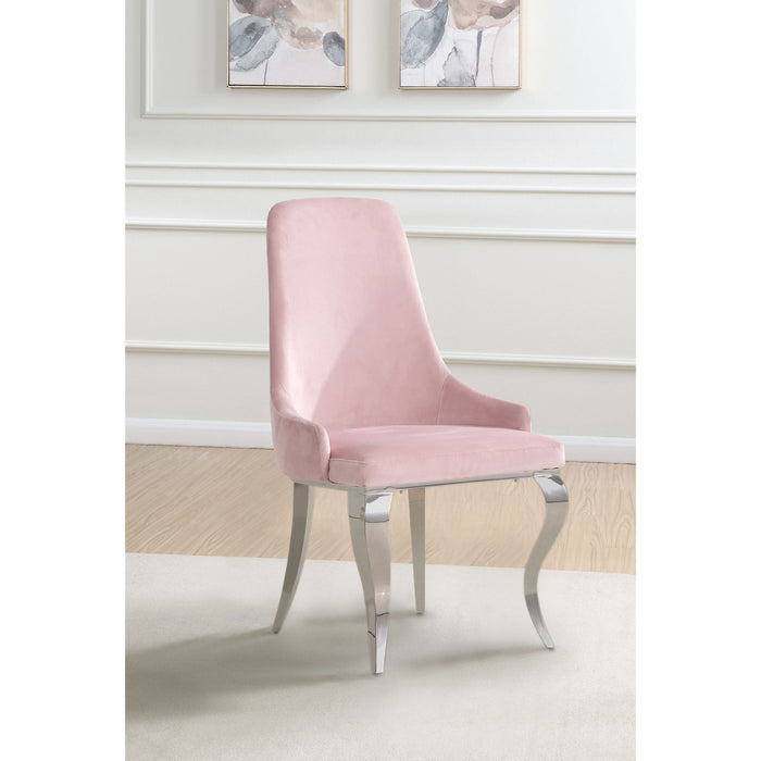 Upholstered Back Dining Chairs (Set of 2) - Pink