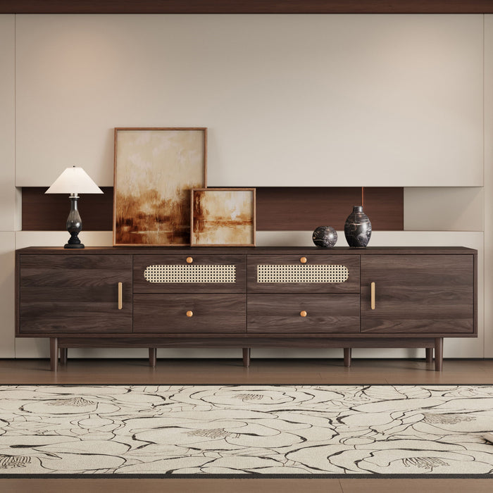 TV Stand With Drawers, Accent Entertainment Center For Living Room - Dark Brown